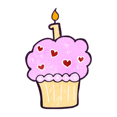 retro cartoon cupcake