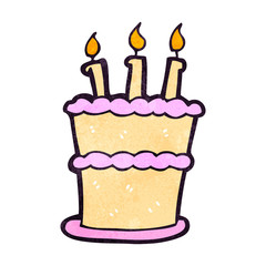 retro cartoon birthday cake