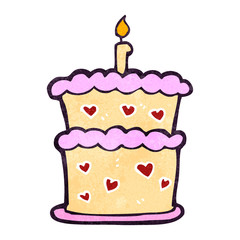 retro cartoon birthday cake