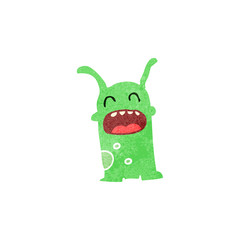 retro cartoon little alien