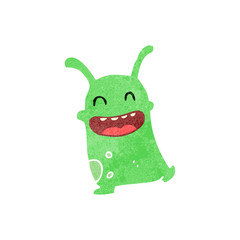 retro cartoon little alien