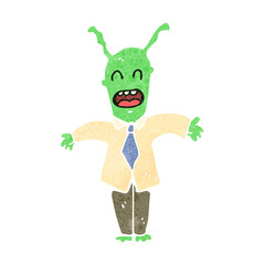 retro cartoon alien boss