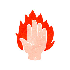 retro cartoon hand symbol