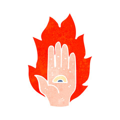 retro cartoon hand symbol