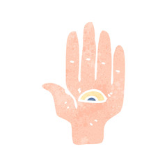 retro cartoon hand symbol