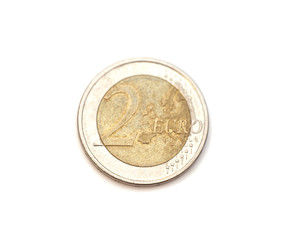2 euro coin isolated on white background