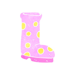 retro cartoon wellington boot