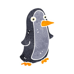 retro cartoon christmas penguin