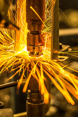 Fototapeta na wymiar Industrial, automotive spot welding movement