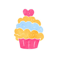 retro cartoon cupcake