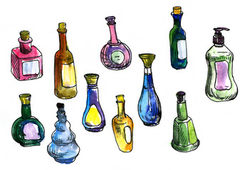 set of perfume bottles