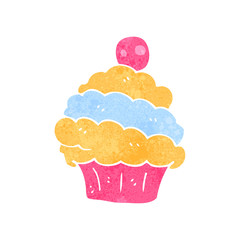 retro cartoon cupcake