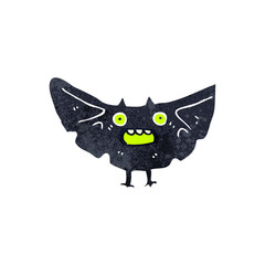 retro cartoon halloween bat