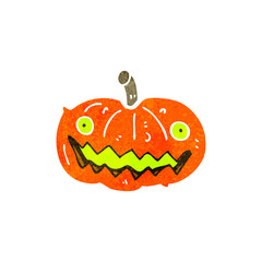 retro cartoon spooky pumpkin