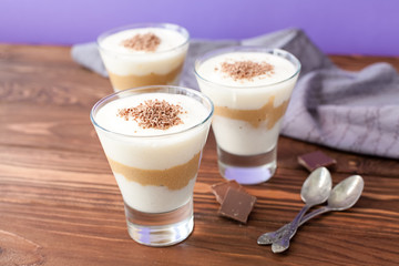 chocolate and vanilla mousse
