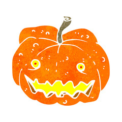 retro cartoon spooky pumpkin