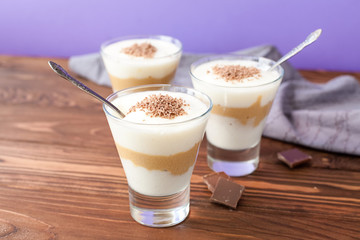 chocolate and vanilla mousse