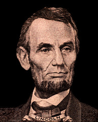 Portrait of first U.S. president Abraham Lincoln