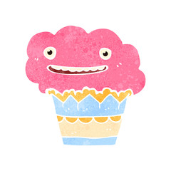 retro cartoon cupcake