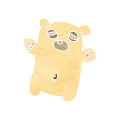 retro cartoon tired little polar bear