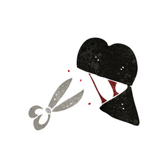 retro cartoon cut black heart
