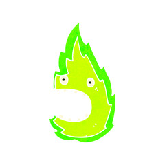retro cartoon green fire ghost