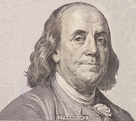 Portrait of  U.S. president Benjamin Franklin - obrazy, fototapety, plakaty