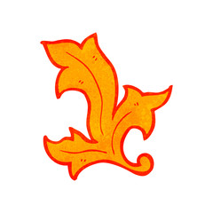 retro cartoon floral fire element