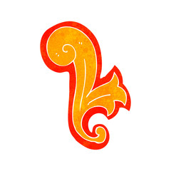 retro cartoon floral fire element