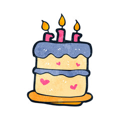 retro cartoon birthday cake
