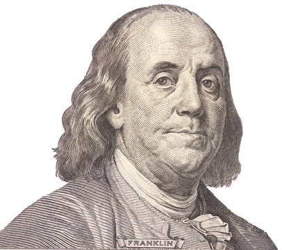 Portrait of  U.S. president Benjamin Franklin