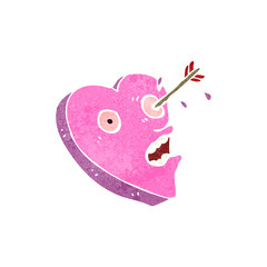 retro cartoon love struck heart