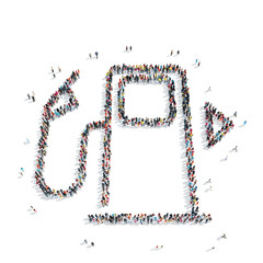 people   shape  gas station