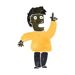 retro cartoon man with idea
