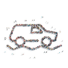 group  people  shape  car