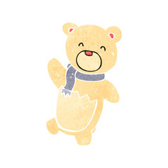 retro cartoon cute polar bear teddy