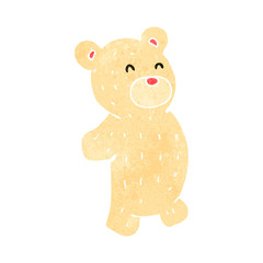 retro cartoon cute polar bear teddy