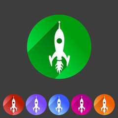 Rocket icon flat web sign symbol logo label