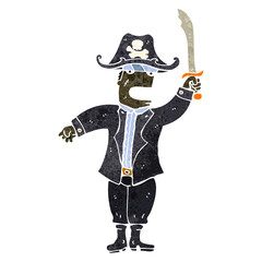 retro cartoon pirate captain