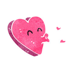 retro cartoon funny heart