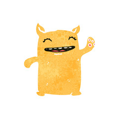 retro cartoon cute little monster