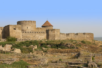 Ancient Akkerman fortress at Belgorod-Dnestrovsky, near Odessa, Ukraine. Citadel old fortress. The...