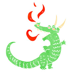 retro cartoon dragon