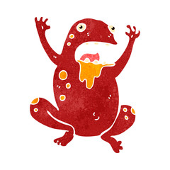 retro cartoon poisonous frog