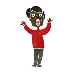 retro cartoon shocked man