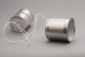 tin can phone.communication concept