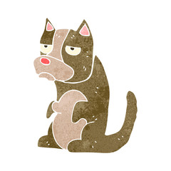 retro cartoon grumpy dog