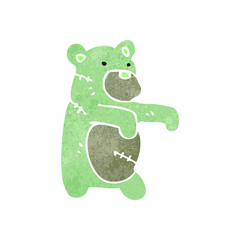 retro cartoon zombie teddy bear