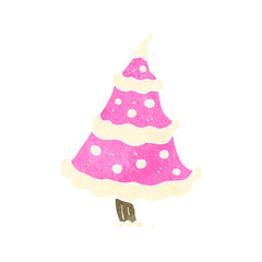 retro cartoon christmas tree