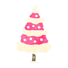 retro cartoon christmas tree
